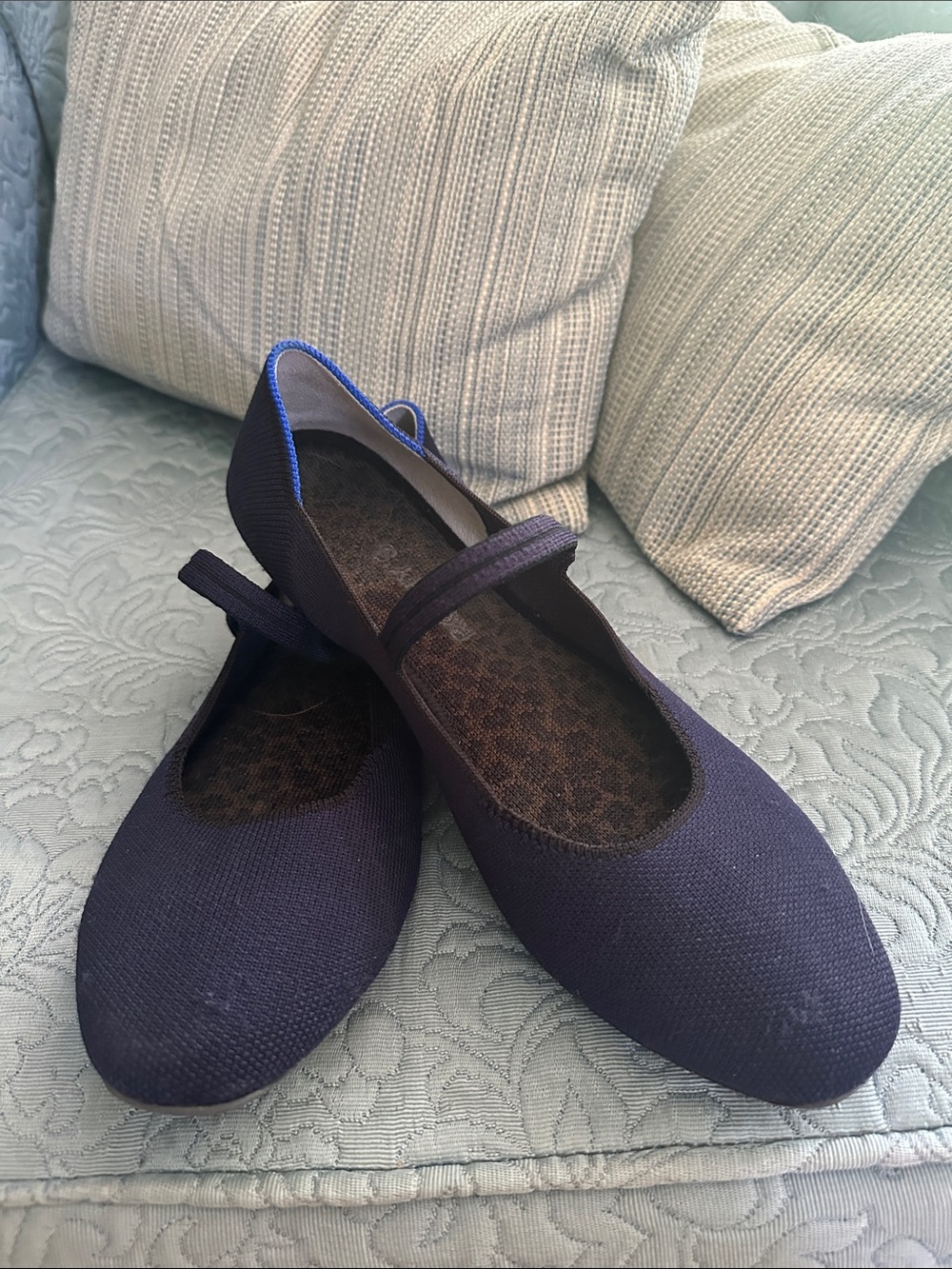 Rothy’s Navy Ballet Flats with Mary Jane Strap